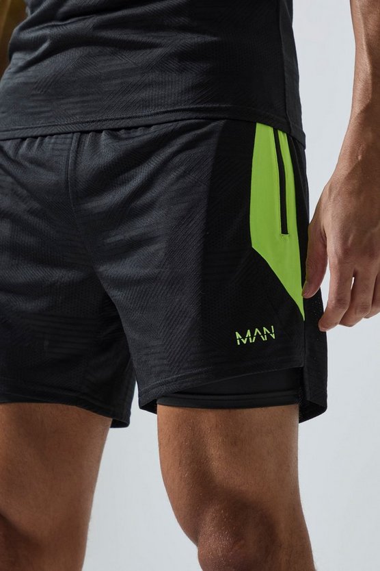 Man Active Jacquard 2-in-1 Shorts
