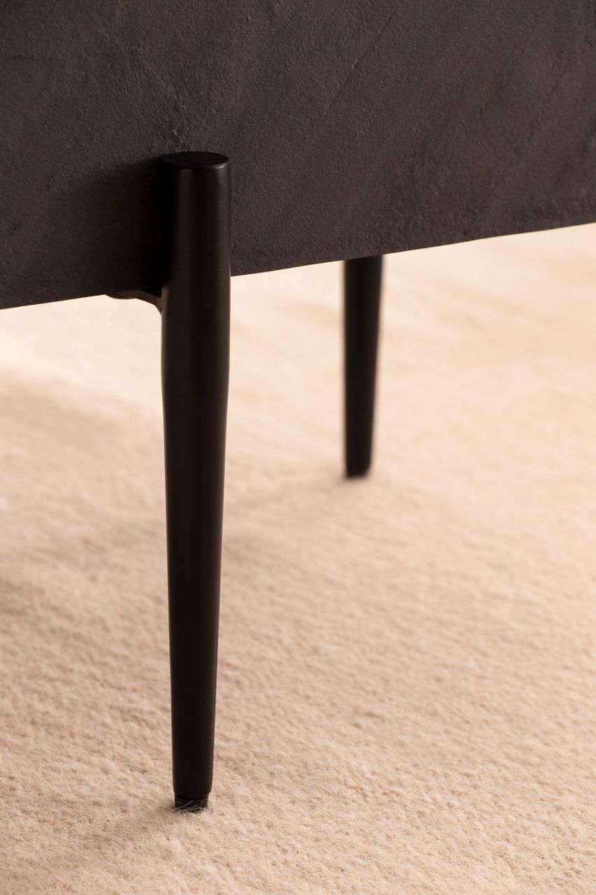 Wohnling Couchtisch Steinoptik Anthrazit 64x64x35 cm Sofatisch Wohnzimmertisch