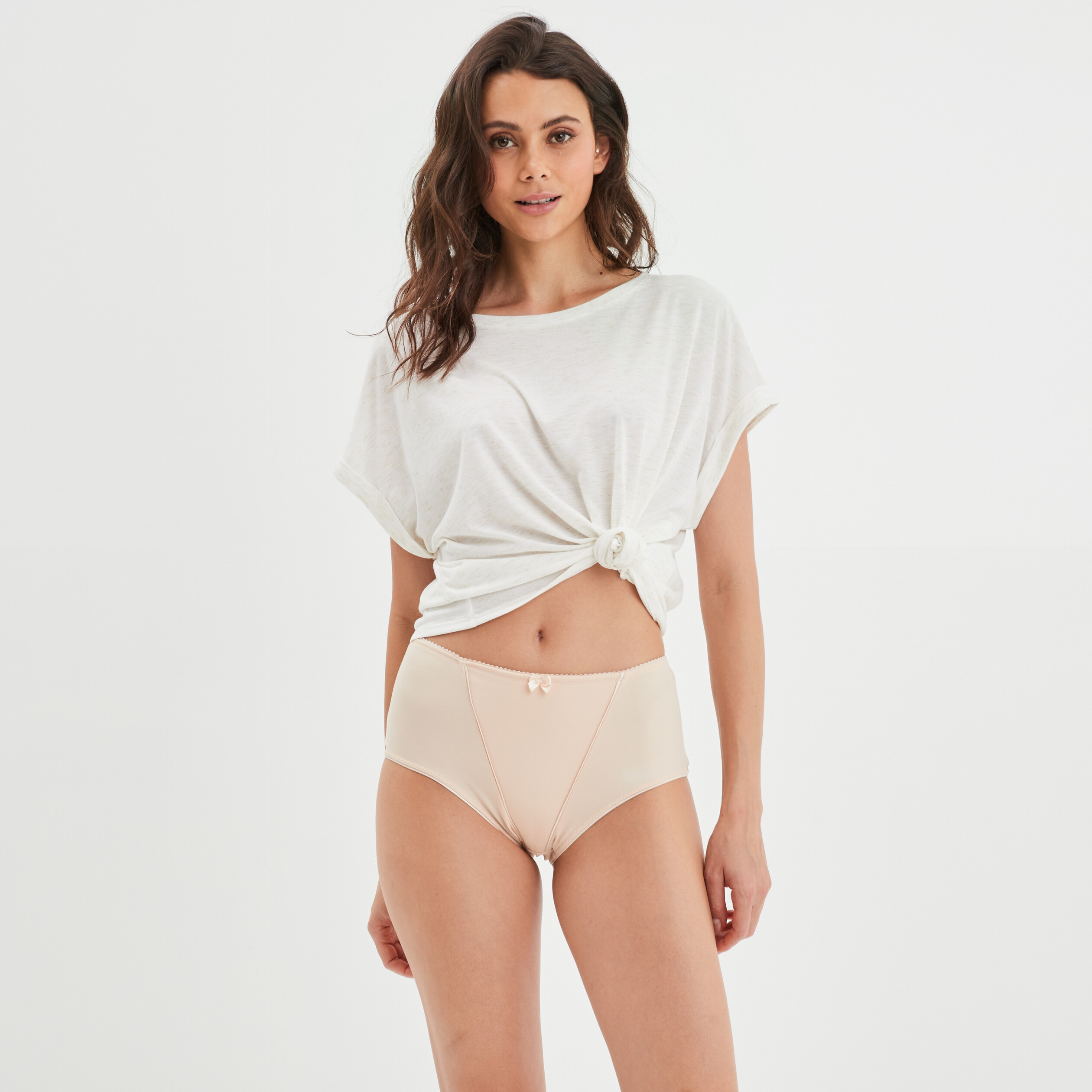Culotte effet gainant microfibre beige femme | La Halle