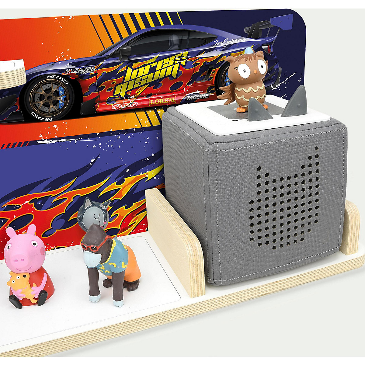 Regal für Musikbox Rennwagen, klein - geeignet für Toniebox