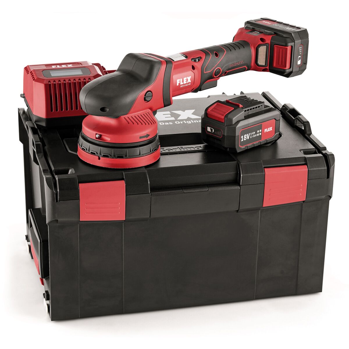 FLEX XCE8 125 18.0-EC/5.0 Akku-Exzenterpolierer-Set