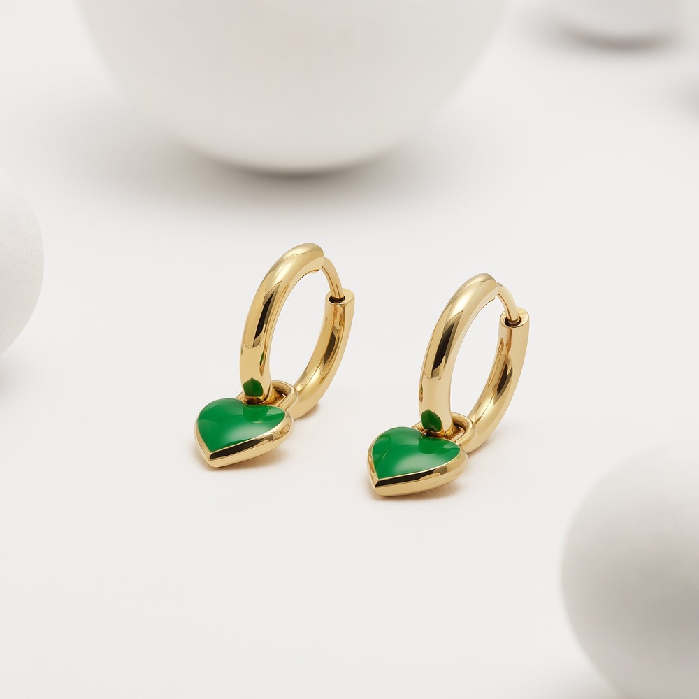 GMK Collection Créoles Acier inoxydable, Émail Boucles d'oreilles