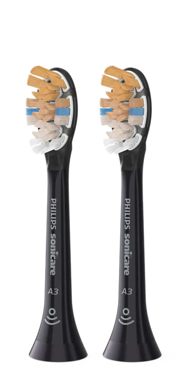 „Philips Sonicare A3 Premium“ universalios dantų šepetėlio galvutės, HX9092/12, juodos, 2 vnt.