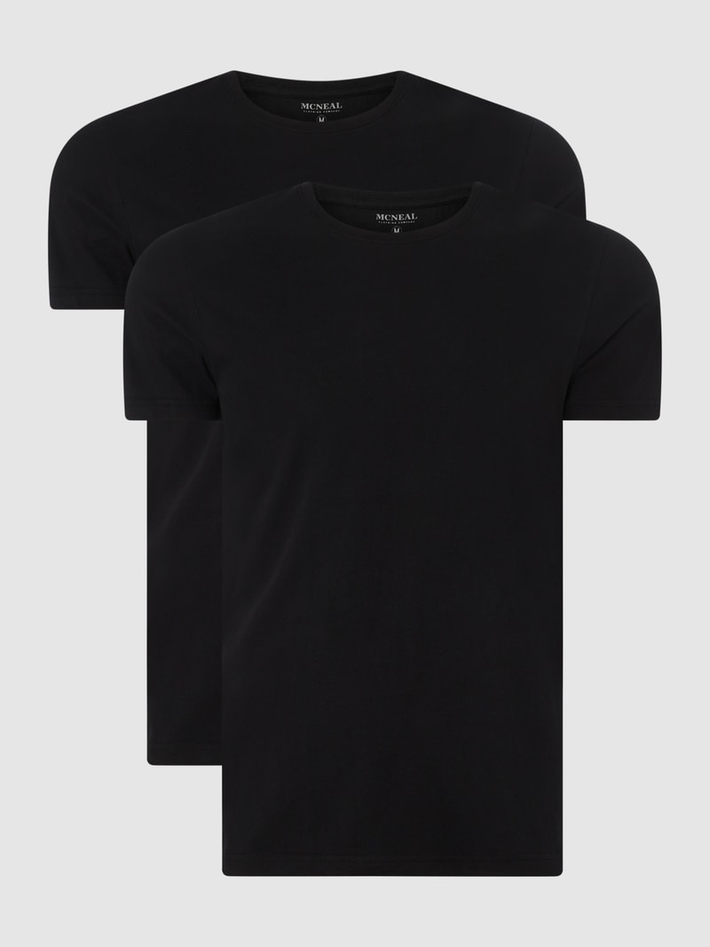 T-Shirt aus Baumwolle im 2er-Pack in schwarz