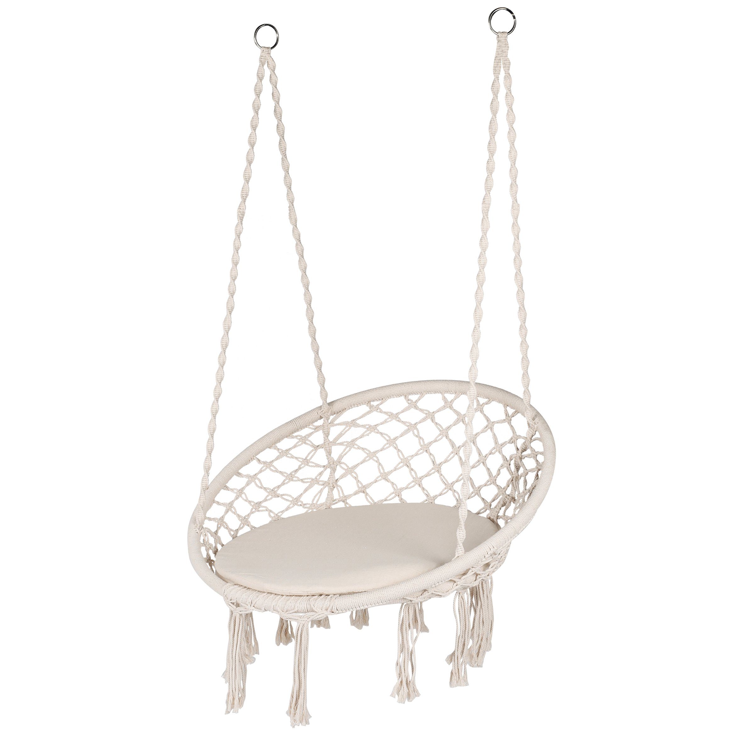Ribelli Hollywoodschaukel Hängestuhl, beige, 80 x 60 x 135 cm