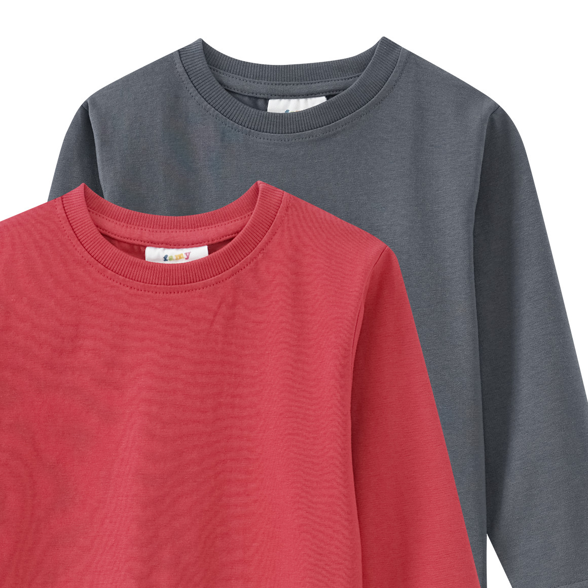 2 Jungen Langarmshirts im Basic-Look