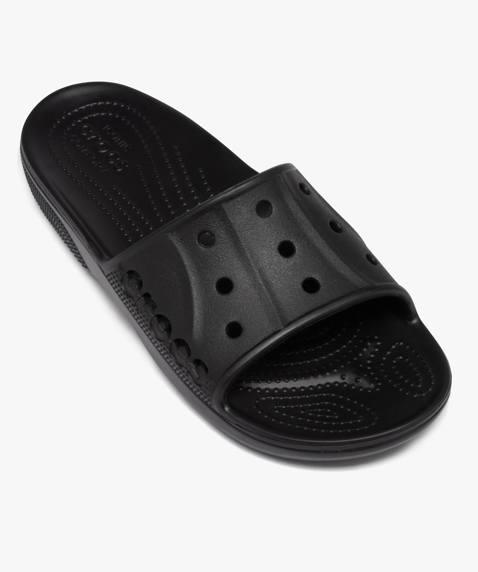 Mules de piscine homme unies avec bandeau perforé - Crocs noir | GEMO