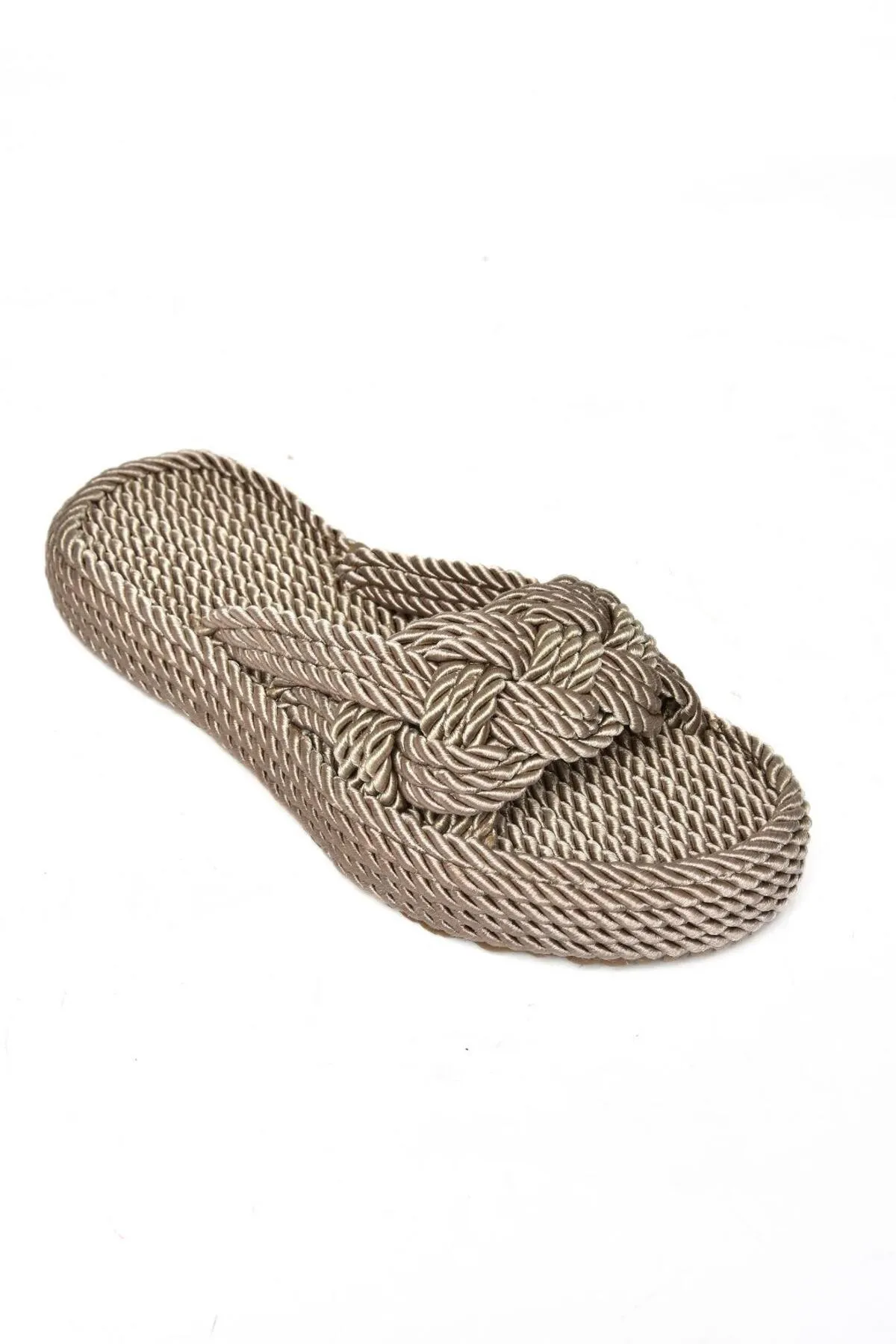 Fox Shoes  S596022704 Nerz-Slipper aus Stroh mit Seilbesatz