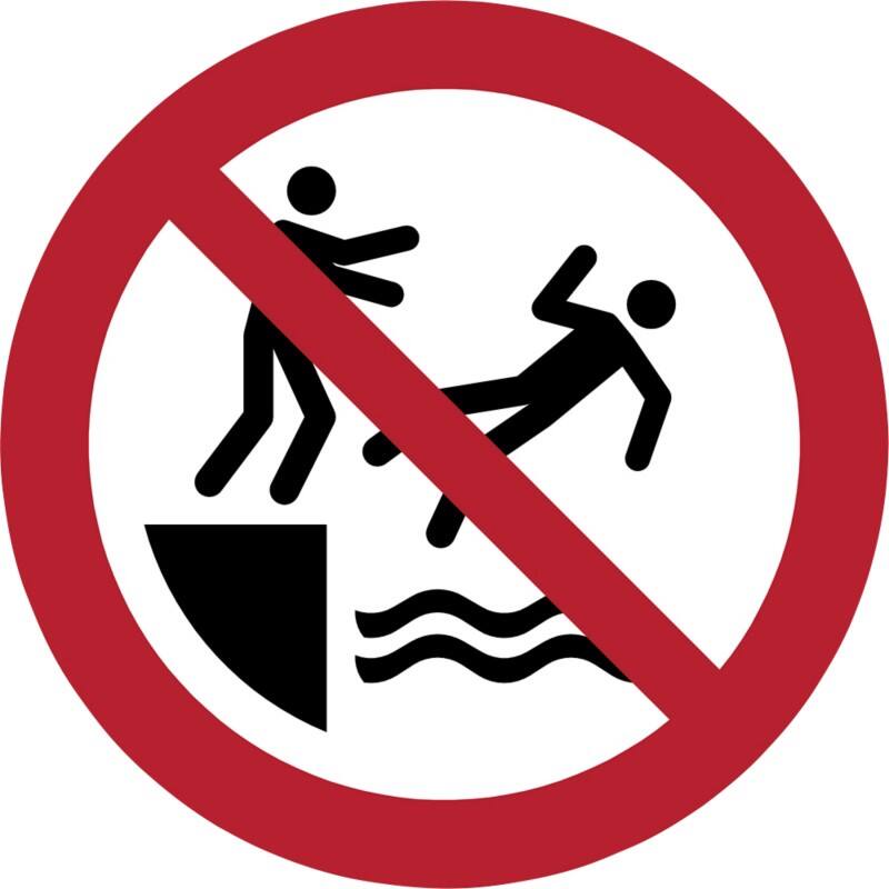 Djois Warnschild Ins Wasser stoßen verboten Klebstoff, einschraubbar PP (Polypropylen) 30 (B) x 0,14 (H) cm 3 Stück