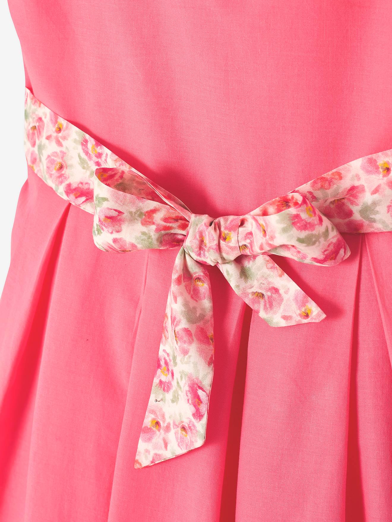 Robe de cérémonie détails broderie anglaise fille rose