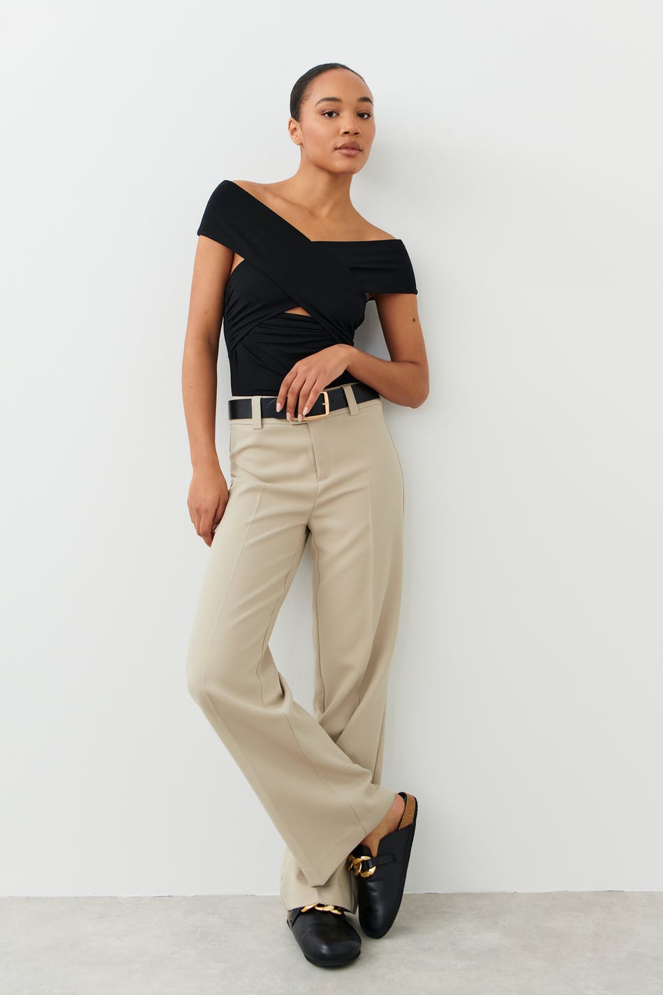 Soft touch wrap top