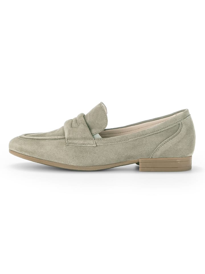 Gabor Leder-Slipper in Khaki günstig kaufen