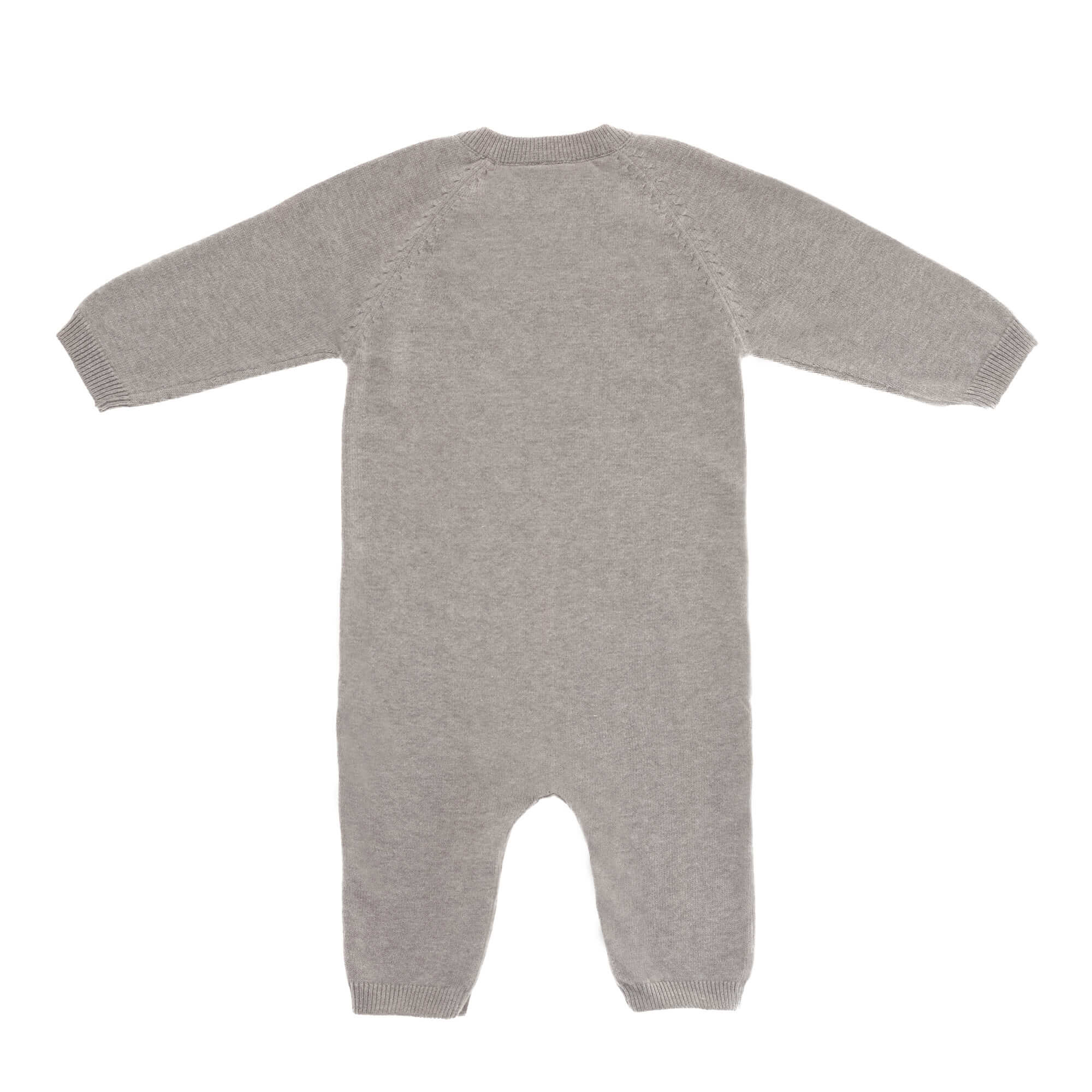 Baby Strampler - gestrickter Overall, Grau
