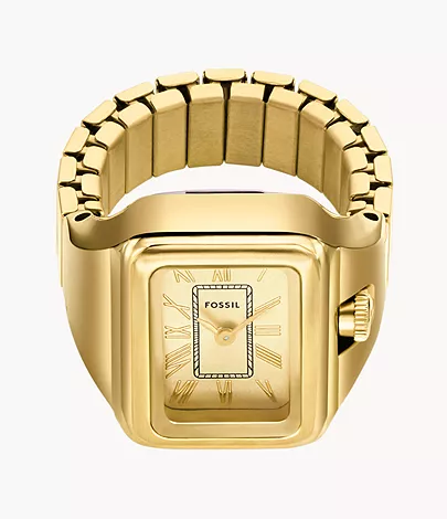 Fossil Ringuhr Raquel 2-Zeiger-Werk Edelstahl goldfarben