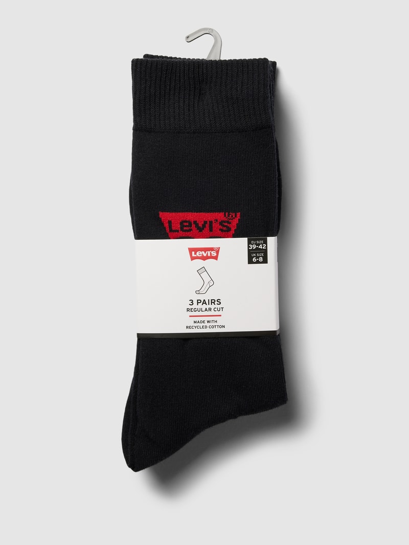 Socken mit Label-Details im 3er-Pack in schwarz