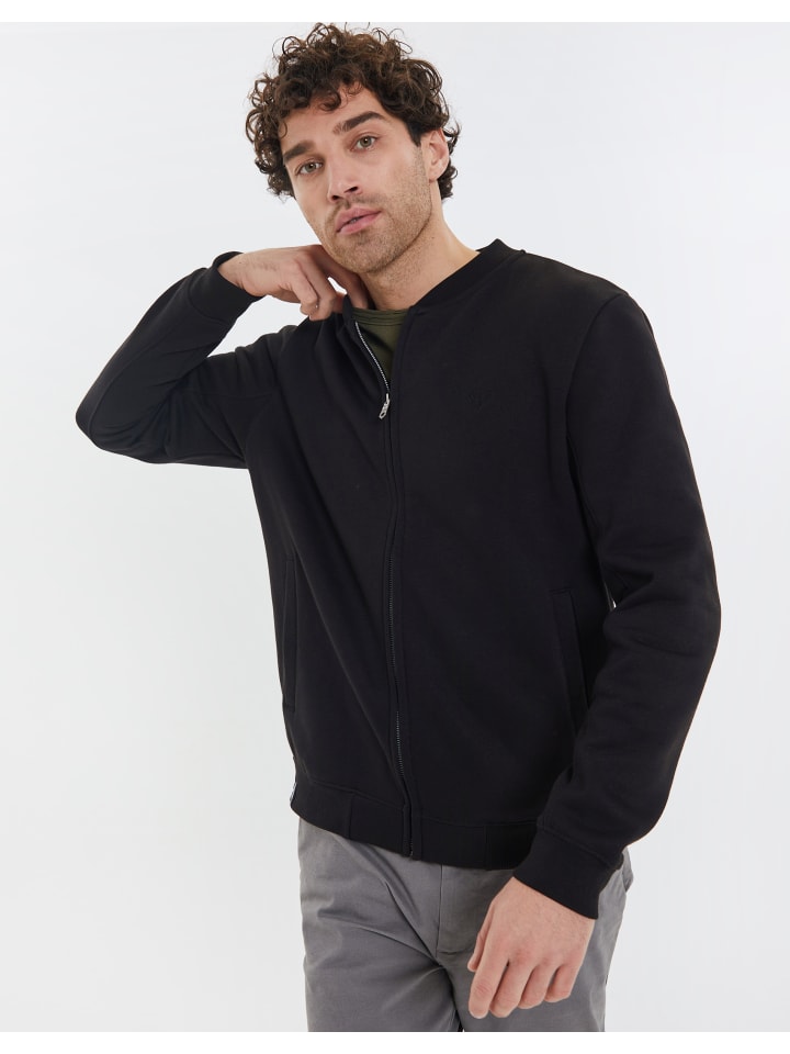 Threadbare Fleecejacke THB Fleece Zip Through Baseball Jeter in Black günstig kaufen L