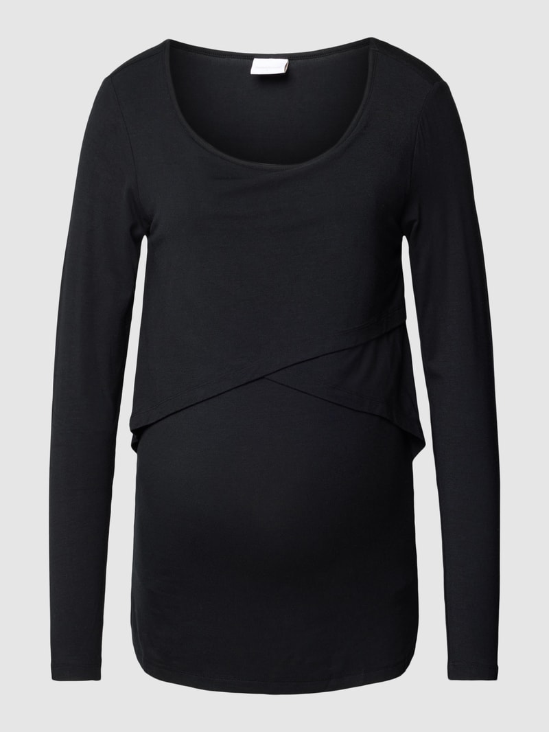 Umstands-Longsleeve in Wickel-Optik Modell 'CAMMA JUNE' in schwarz