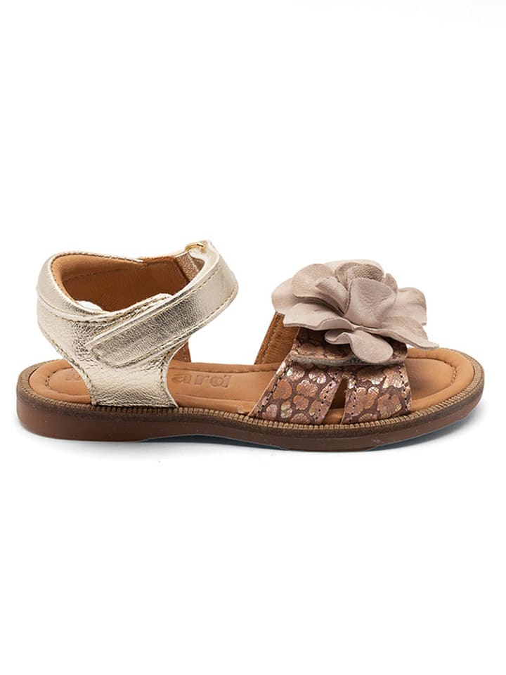 bisgaard Leder-Sandalen in Gold/ Braun günstig kaufen