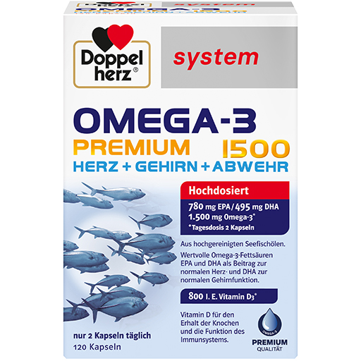 DOPPELHERZ Omega-3 Premium 1500 system Kapseln  120 St  Kapseln
