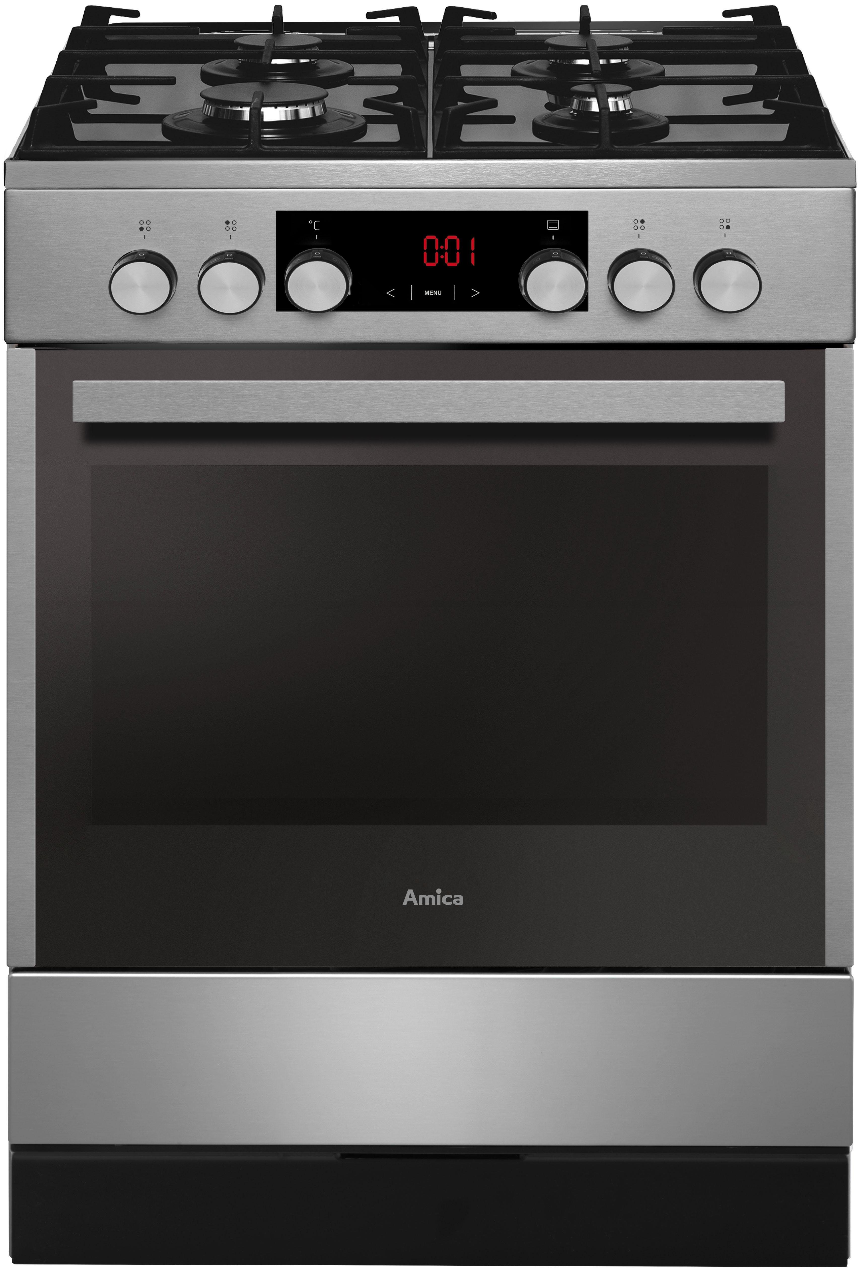 Amica Gas-Standherd SHEG 914 121 E, mit Teleskopauszug nachrüstbar, Steam Clean