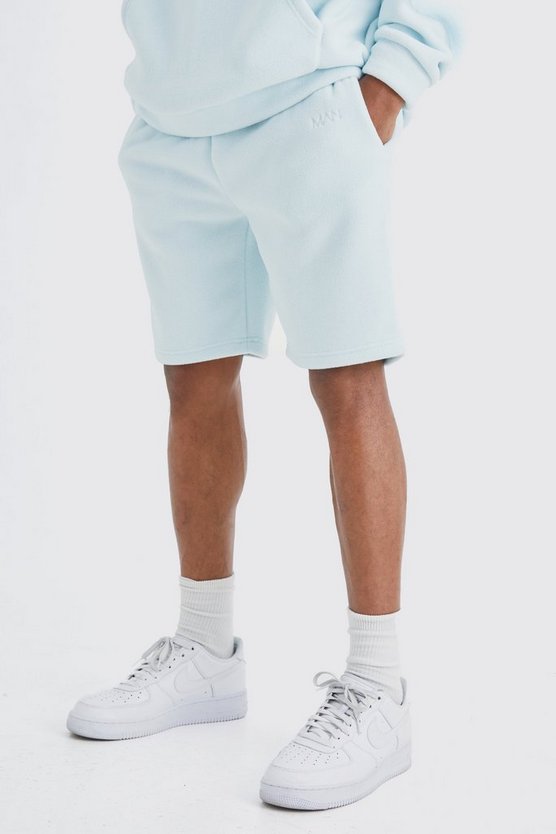 Lockere mittellange Microfleece-Shorts