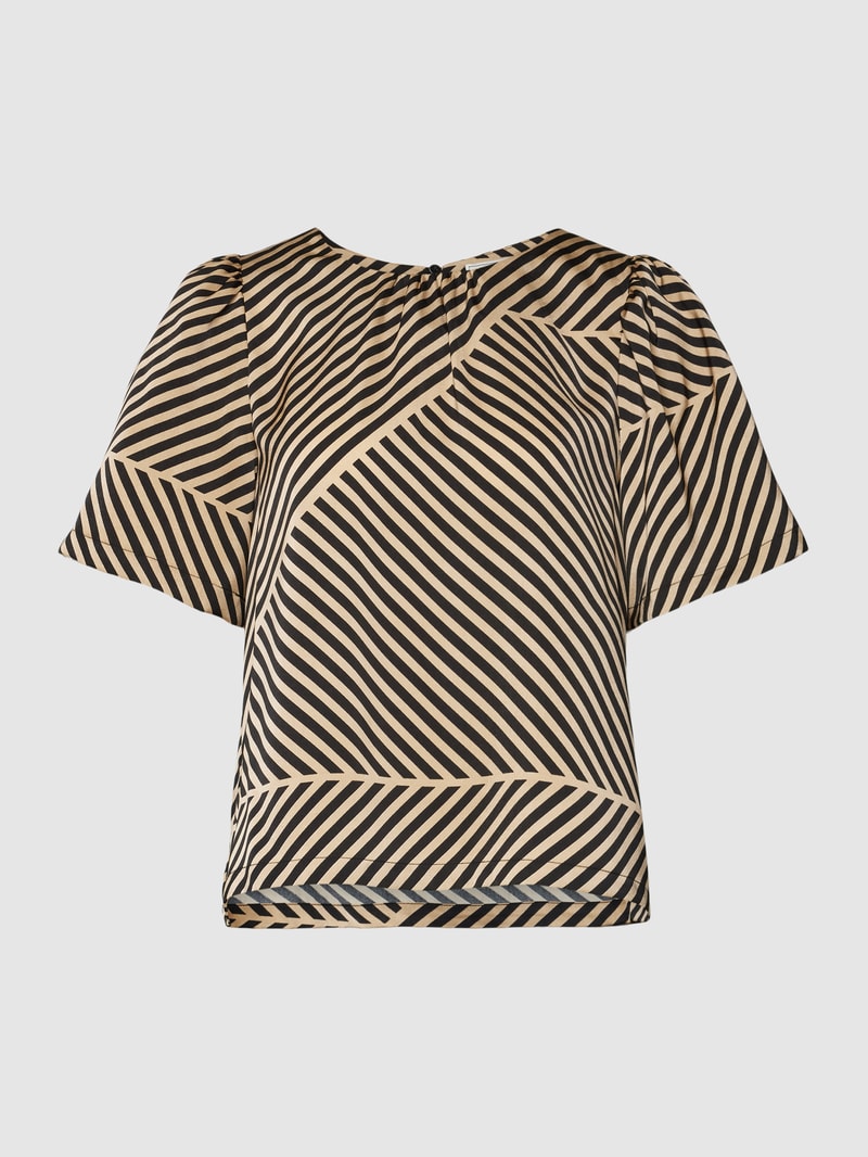 Bluse mit Allover-Muster Modell 'Florina' in schwarz
