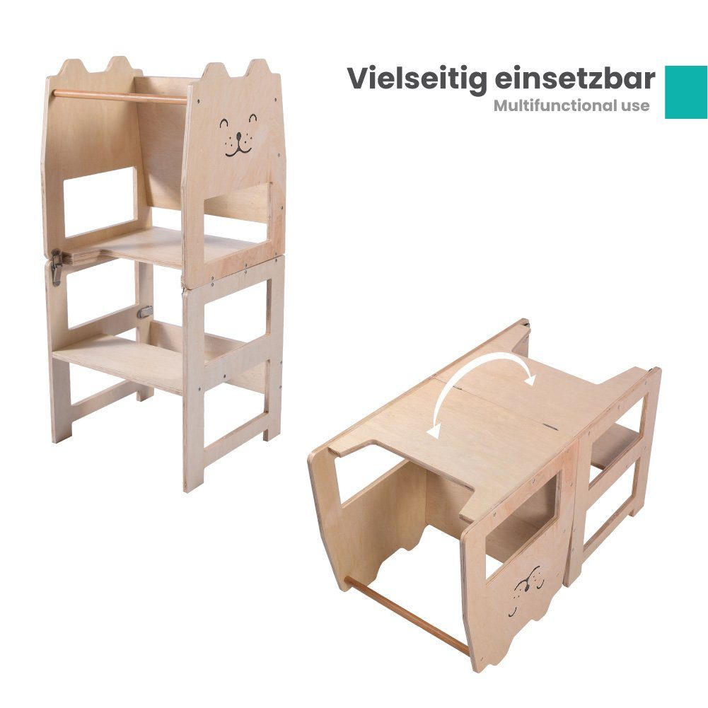 LOMOS Stehhilfe Küchenhelfer Learning Tower für Kinder aus Holz ab dem Stehalter