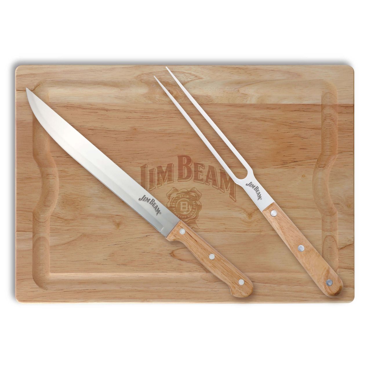 Jim Beam Schneidebrett mit Messer und Gabel