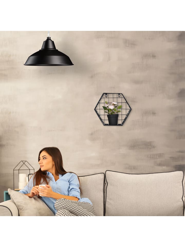 relaxdays 3 x Wandregal in Schwarz günstig kaufen onesize