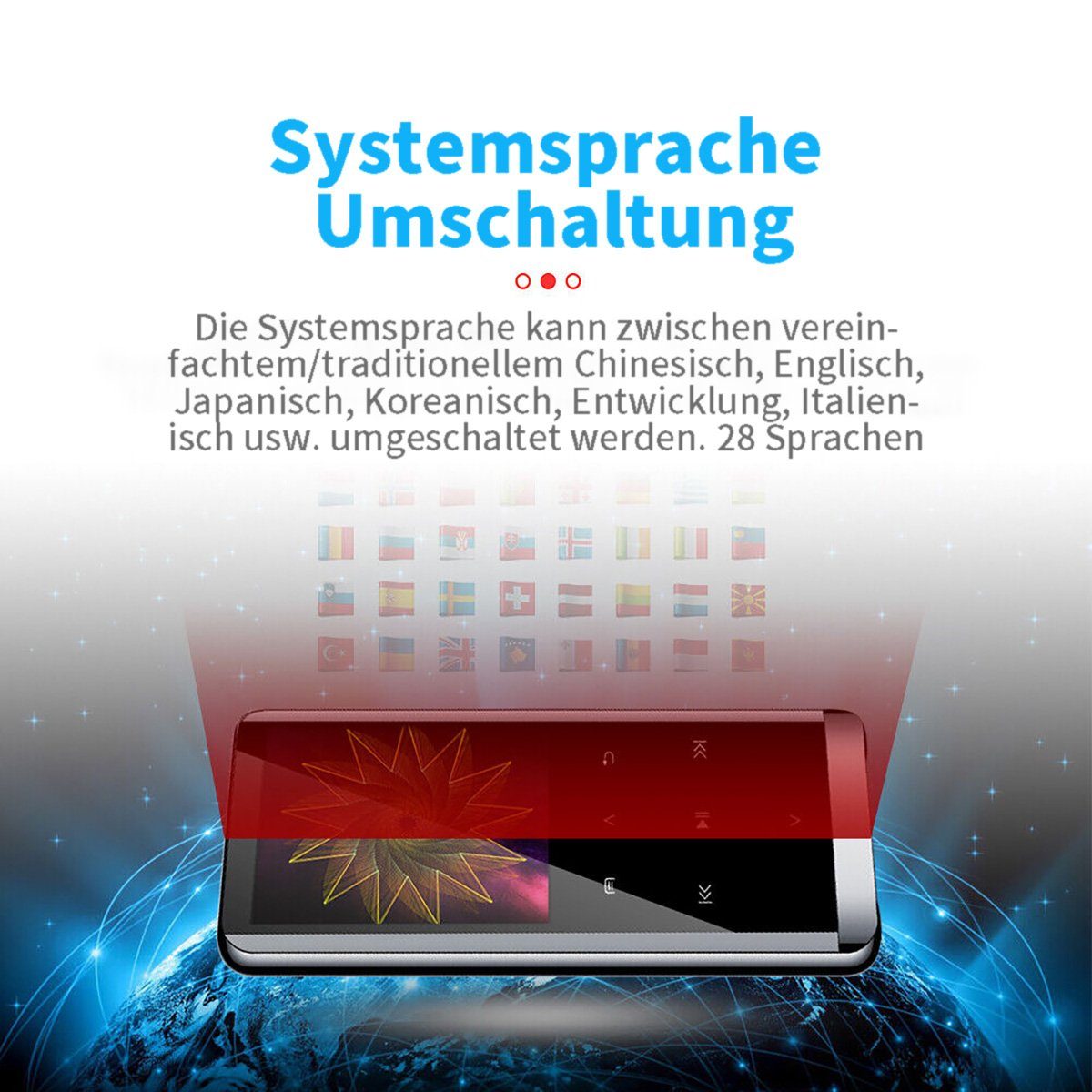 Yoyaxi HIFI MP3 Player mit 4 GB internem Speicher MP3-Player (E-book, FM Radio und verlustfreie Klangqualität für Sport)