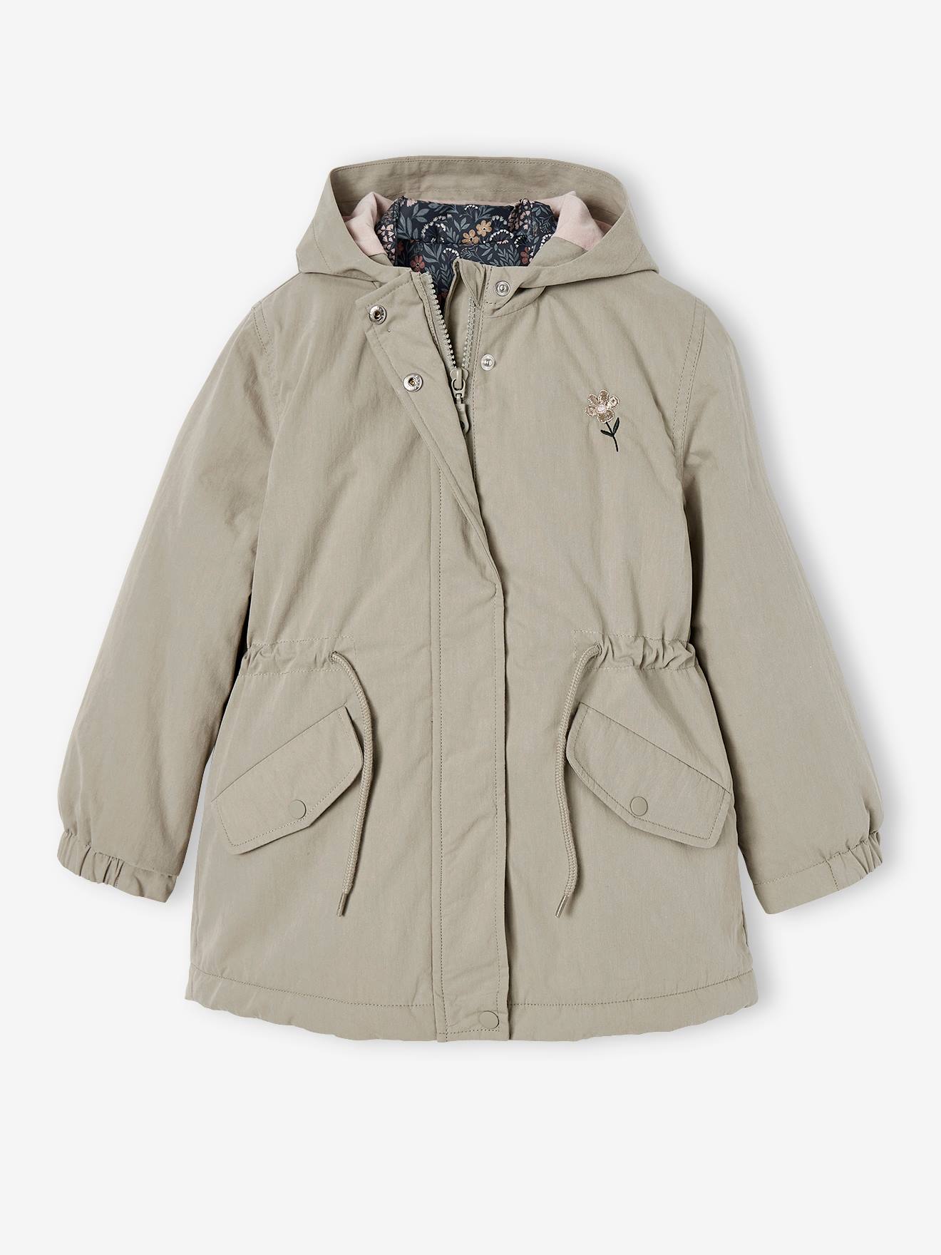 Parka 3 en 1 mi-saison fille vert d'eau