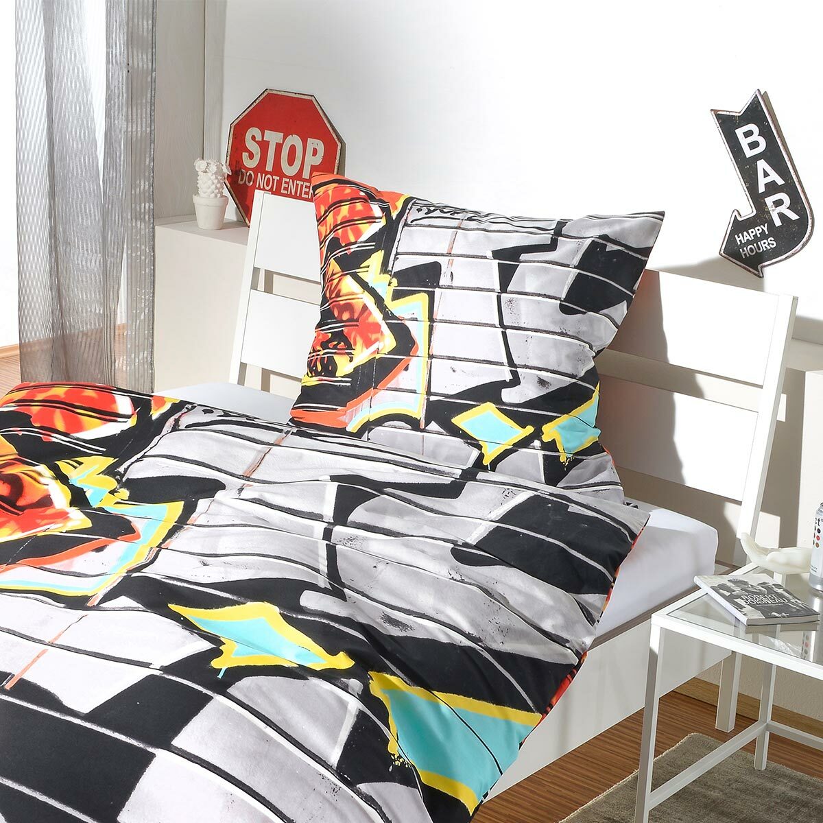 Bettwarenshop Biber Bettwäsche Graffiti