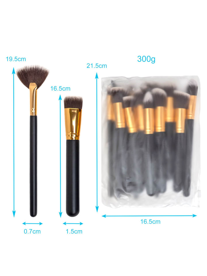 Intirilife Make Up Pinsel Set 16-tlg synthetisches Pinselhaar Schminkpinsel in Schwarz günstig kaufen onesize