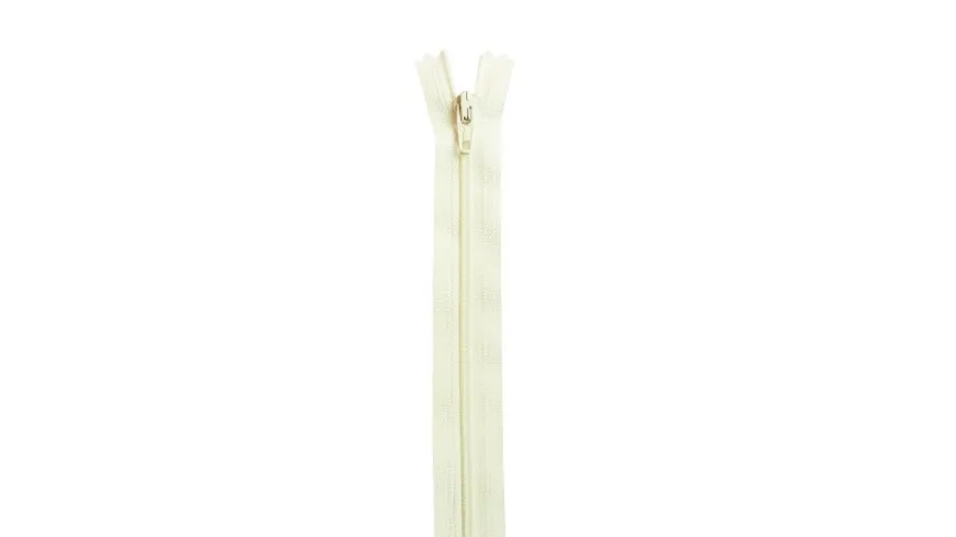 YKK Reißverschluss unteilbar mit schmaler Kunststoffspirale - 30 cm 841 - rohweiß