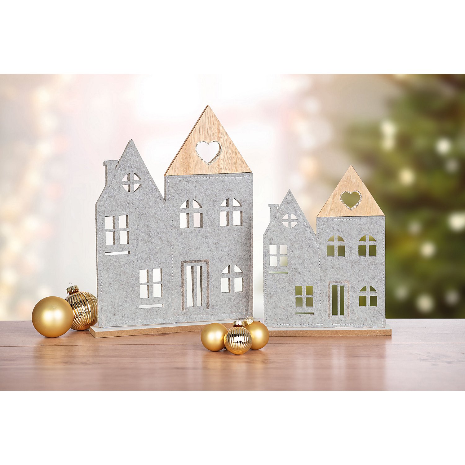 Deko-Haus zum Stellen aus Filz, 15 x 4 x 23 cm