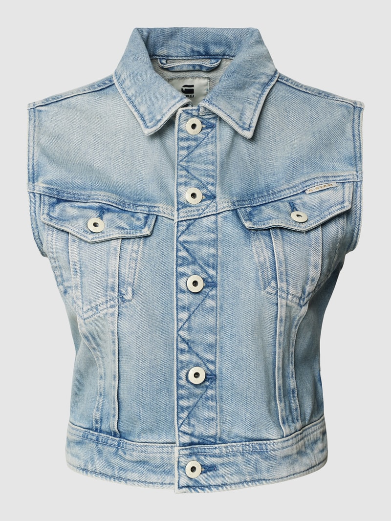 Jeansweste im Used-Look in jeans