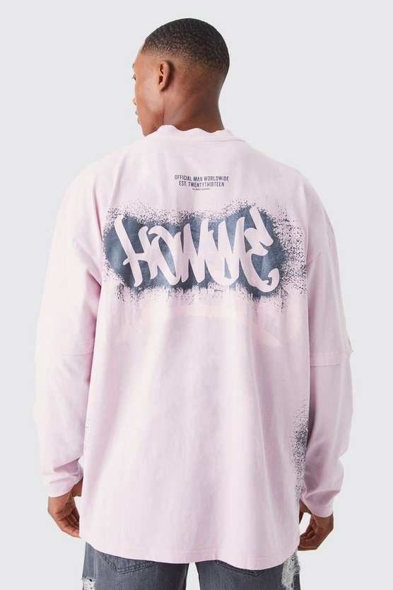 Oversize T-Shirt mit Graffiti-Print