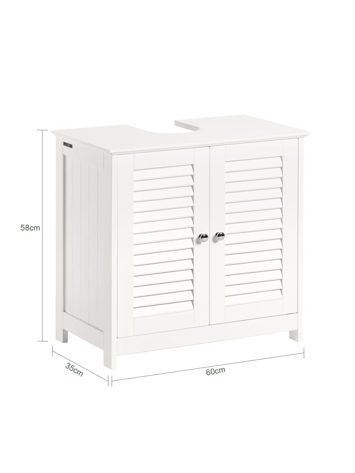 SoBuy Waschbeckenunterschrank in Weiß - (B)60 x (H)58 x (T)34cm günstig kaufen onesize