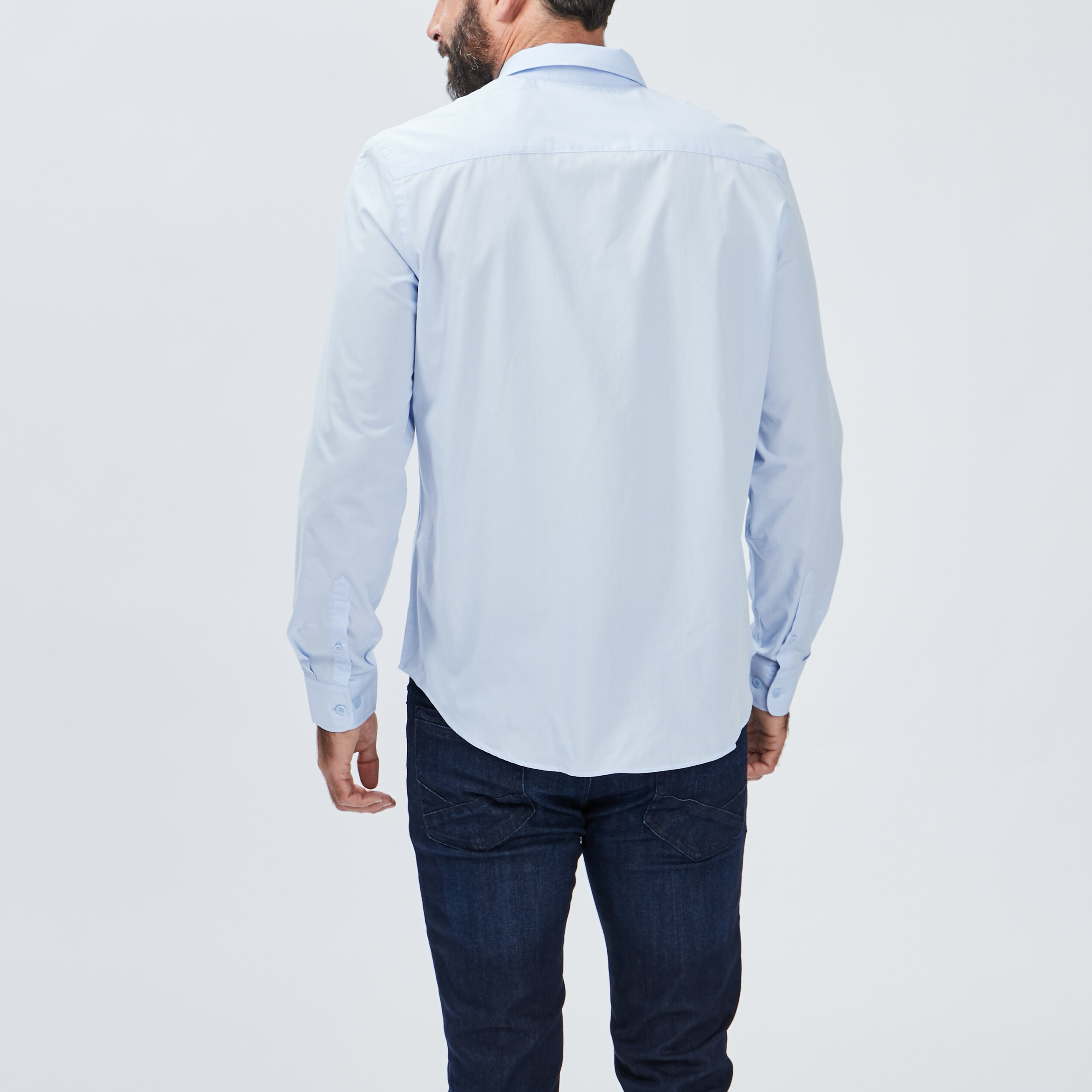 Chemise manches longues Studio bleu ciel homme | La Halle