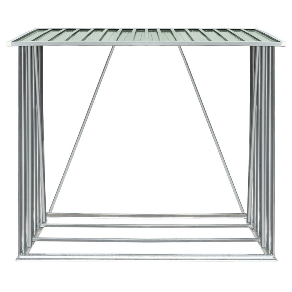 vidaXL Kaminholzregal Brennholzlager Verzinkter Stahl 163 x 83 x 154 cm Grün, BxTxH:163x83x154 cm