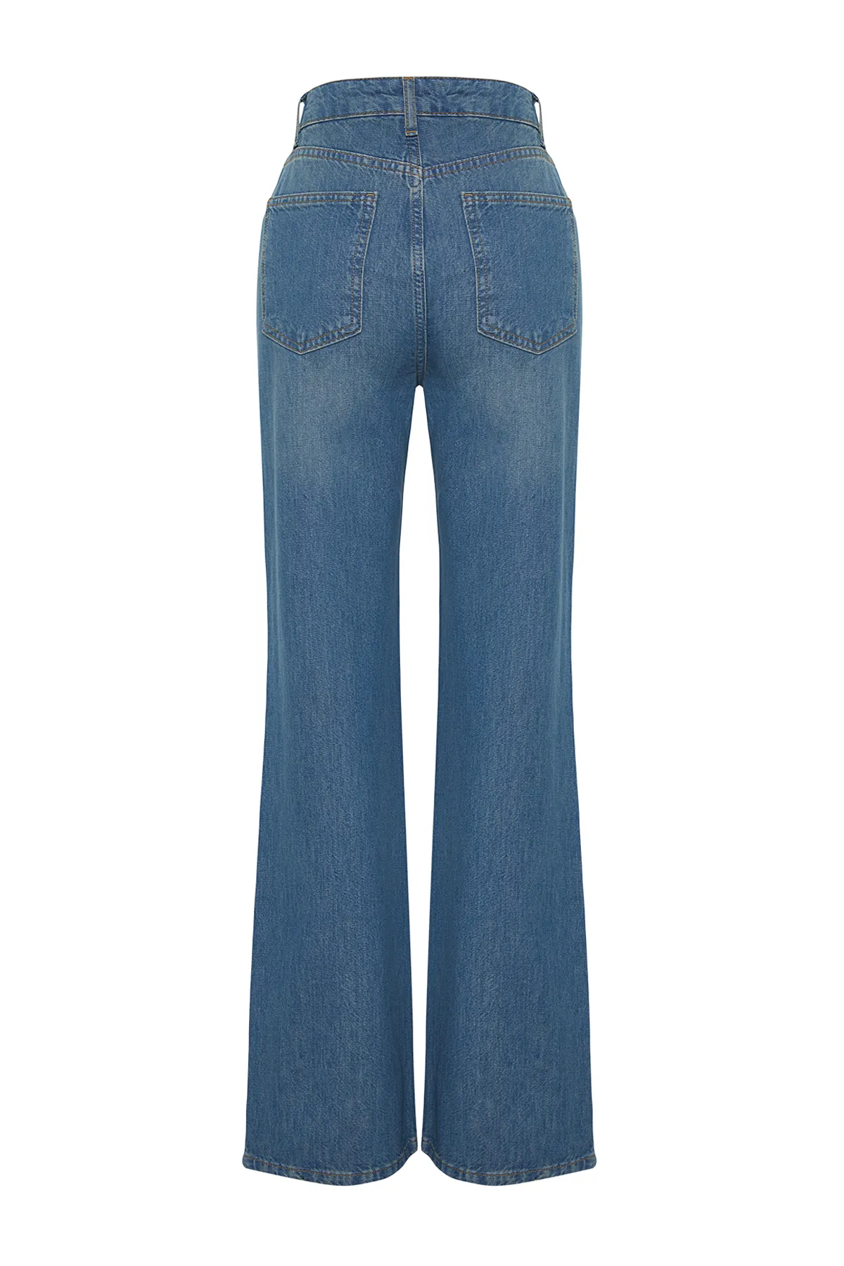 Trendyol Collection  Blaue Jeans mit hoher Taille und weitem Bein TWOSS24JE00020