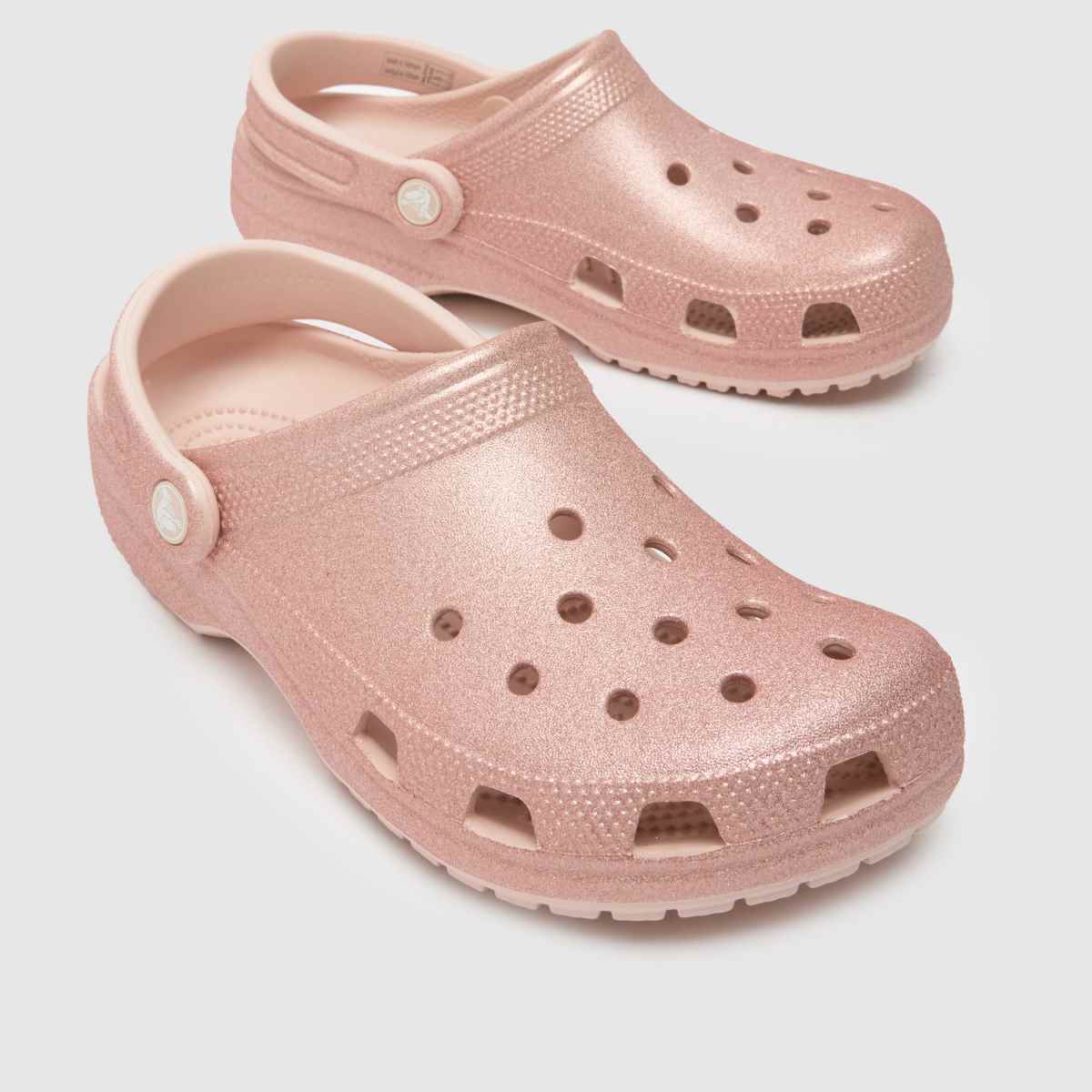 Crocs klasszikus csillámos klumpa szandál halványrózsaszínben