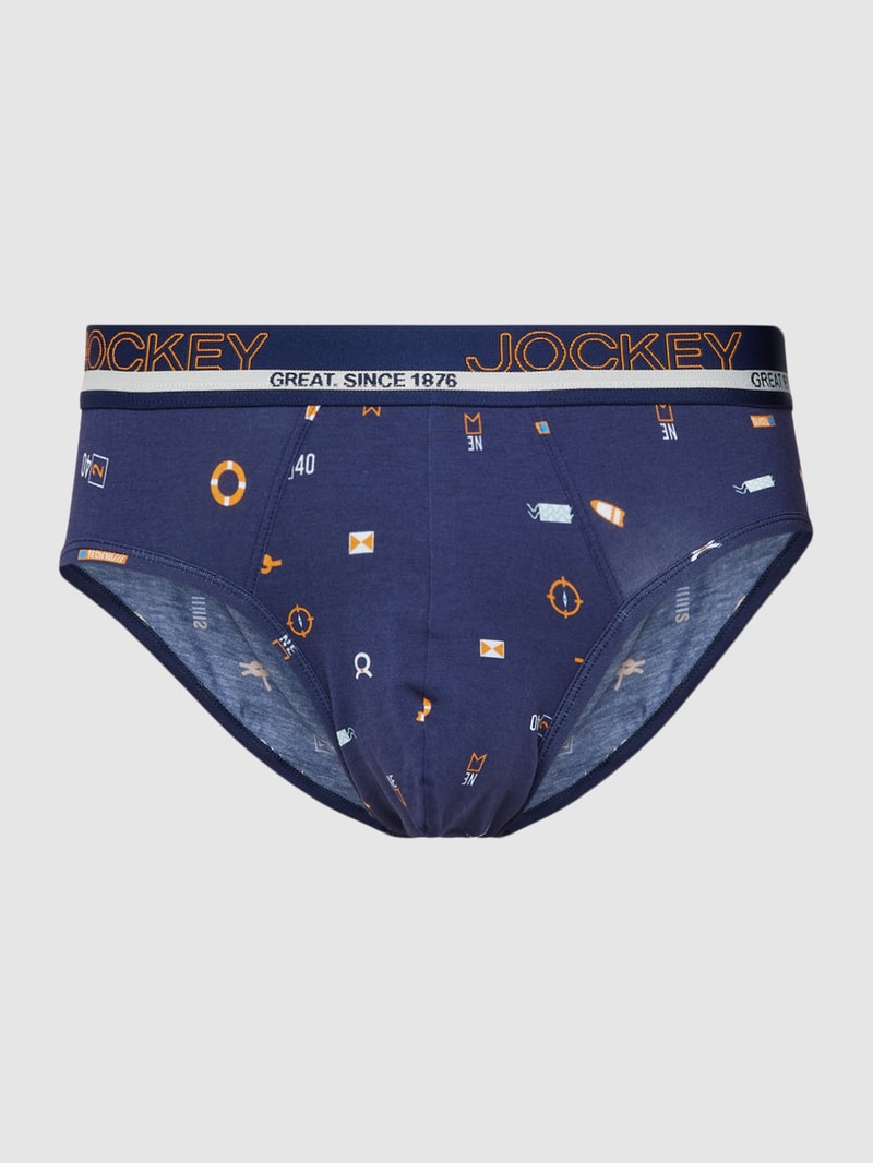 Slip mit Motiv-Print in dunkelblau
