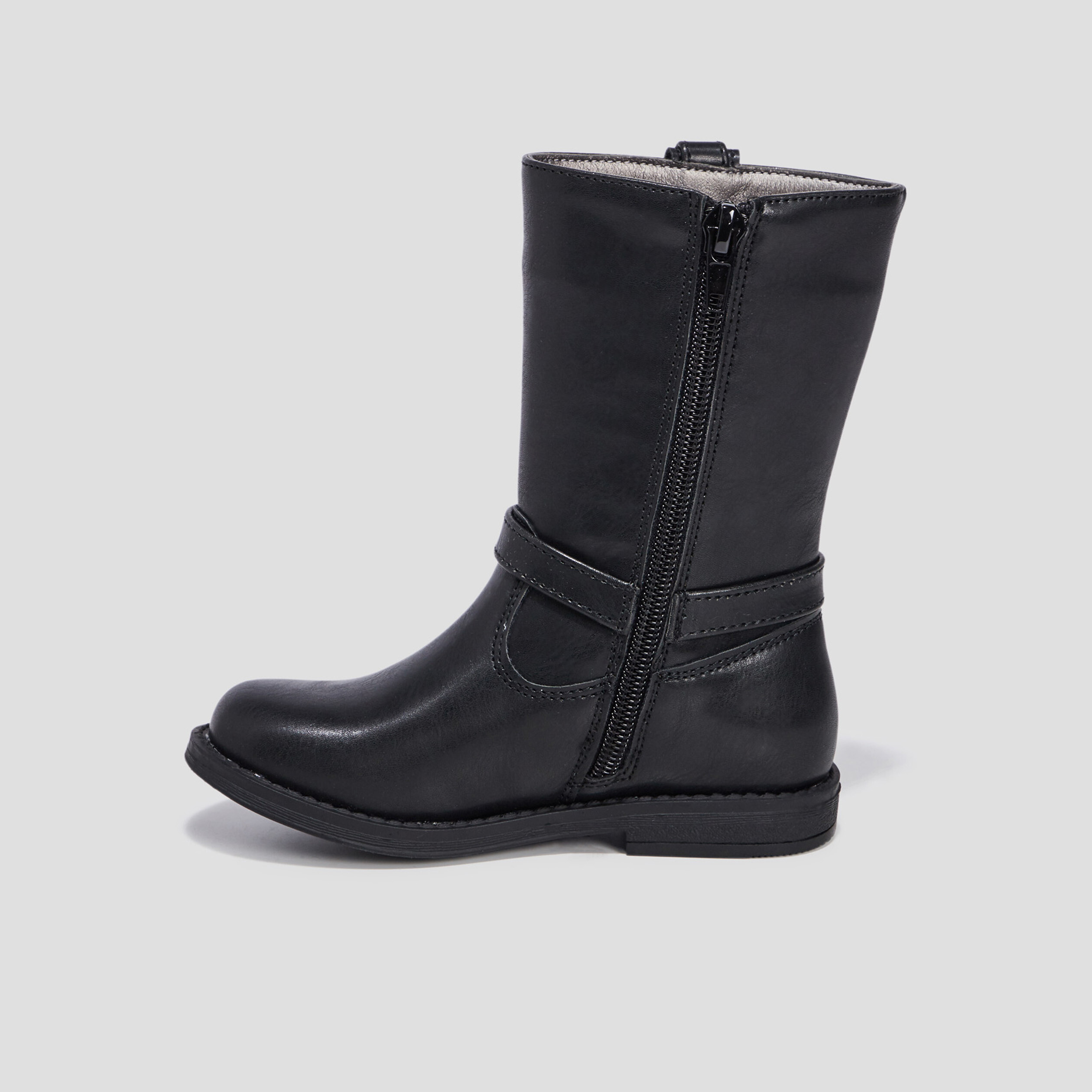 Bottes avec boucles noir fille | La Halle