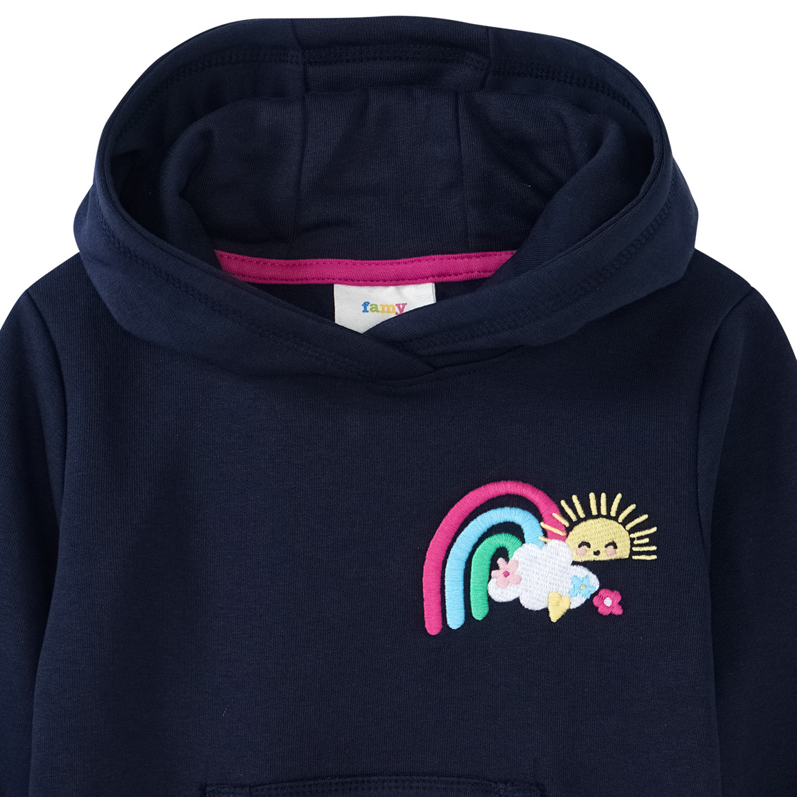 Mädchen Sweatkleid mit Regenbogen-Stickerei