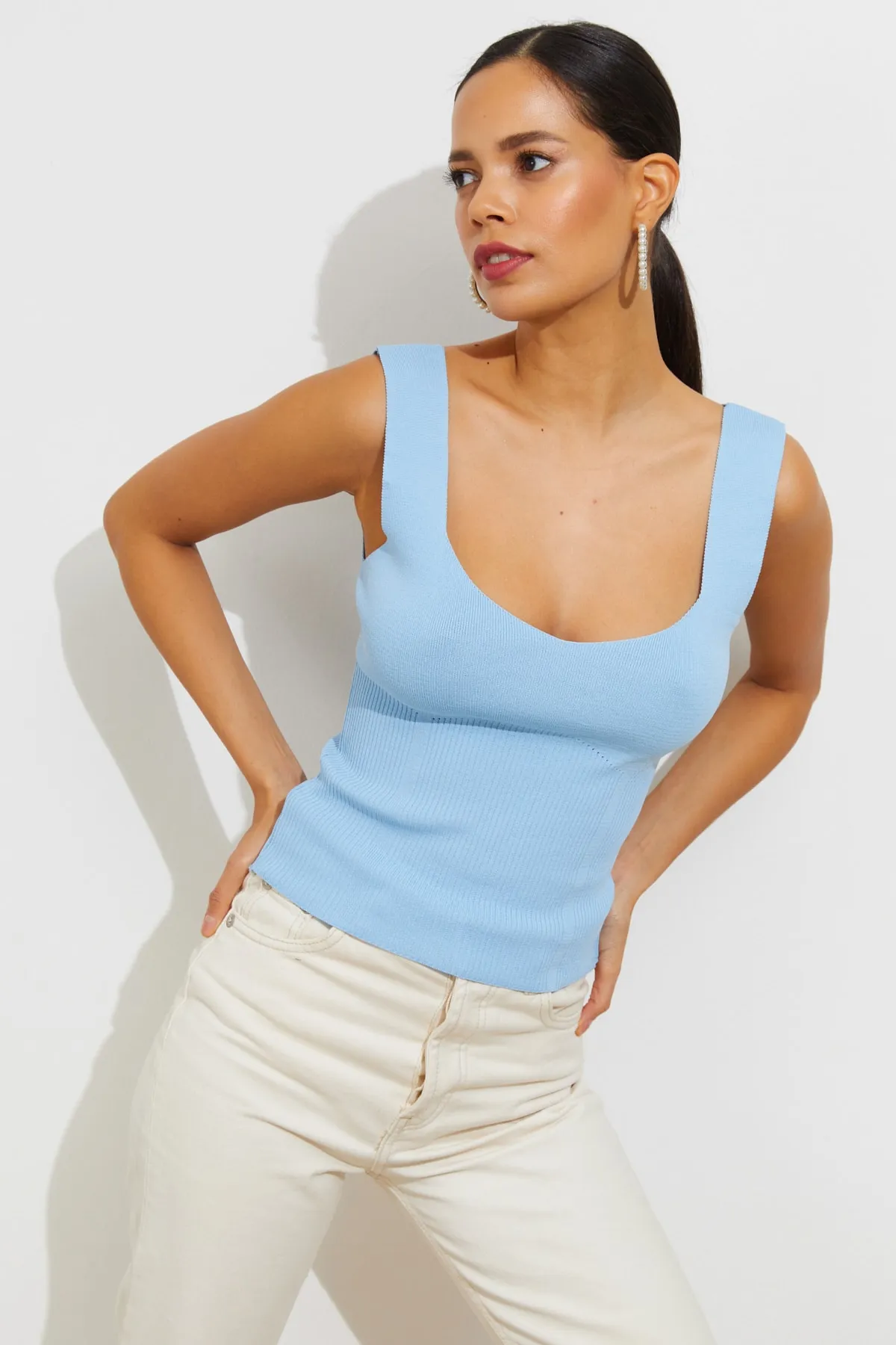 Cool & Sexy  Blauer Damen-Strick Athlete YV117