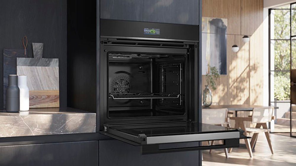 SIEMENS Einbaubackofen iQ700 HB774G1B1, mit Teleskopauszug nachrüstbar