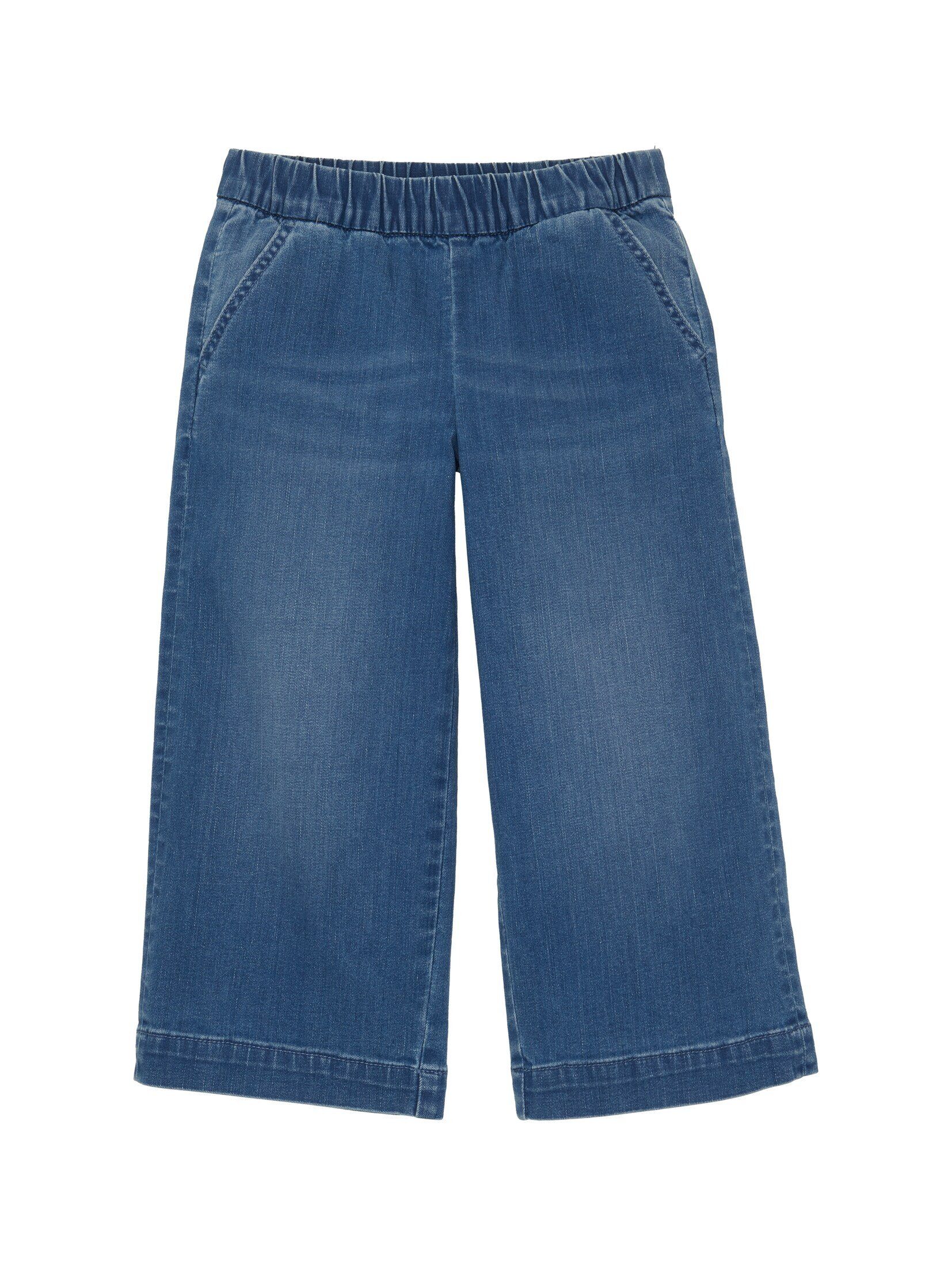 TOM TAILOR Ankle-Jeans Wide Leg Jeans mit elastischem Bund