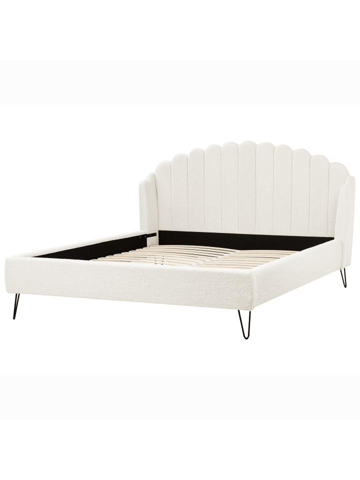 Beliani Doppelbett AMBILLOU in Weiß/Schwarz - (W) 197 x (H) 126 x (L) 214 cm günstig kaufen onesize
