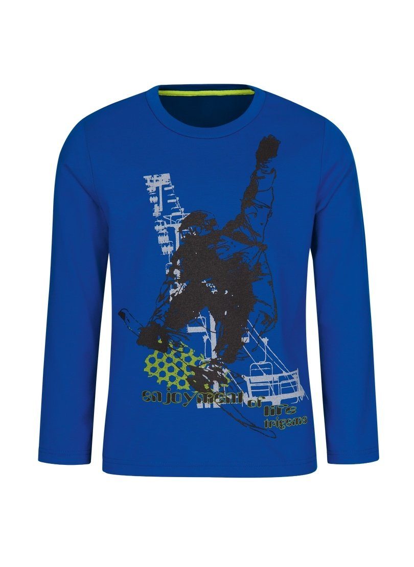 Trigema T-Shirt TRIGEMA Longsleeve mit Snowboard-Print